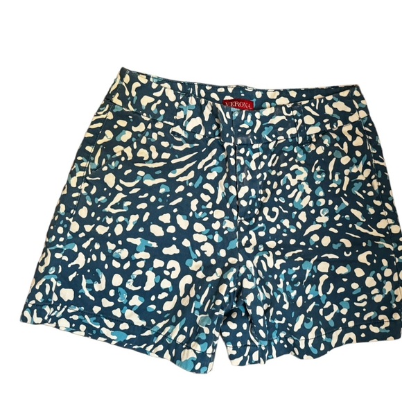 ♥️TARGET MERONA women’s flat front shorts with pockets size 2 blue white pattern - Picture 6 of 10